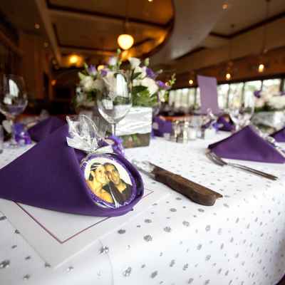 Purple wedding favours