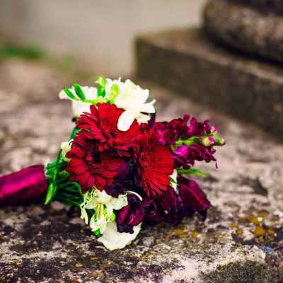 White gerbera wedding bouquet