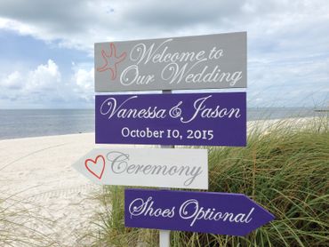 White wedding signs