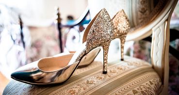 Gold wedding shoes