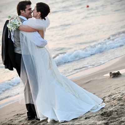 Beach ivory long wedding dresses