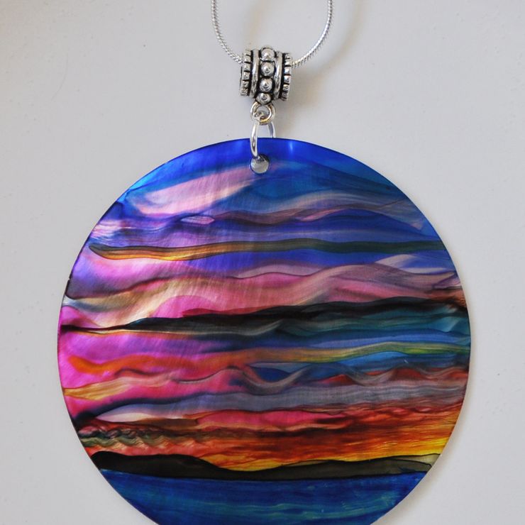Sample of Hand painted Shell Pendants