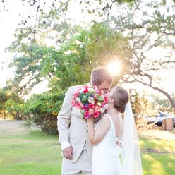 Outdoor white long wedding dresses