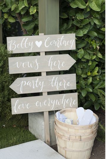 Grey wedding signs