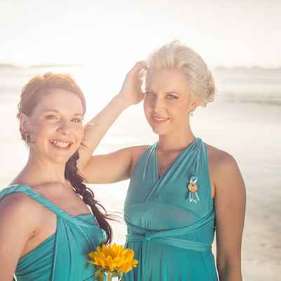 Beach blue bridesmaids