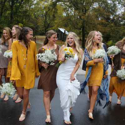 Outdoor ivory long wedding dresses