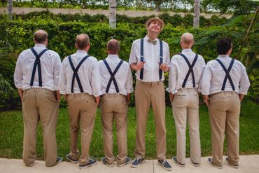 Outdoor white groom style