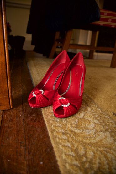Red wedding shoes