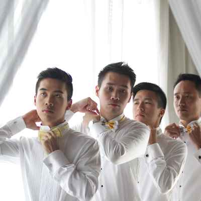 Overseas white groom style