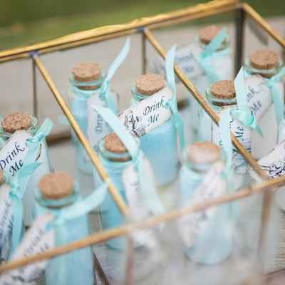 Outdoor blue wedding favours