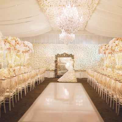 Overseas ivory wedding ceremony decor