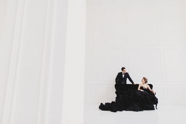 Overseas black long wedding dresses