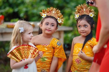 Ethnical kids at wedding