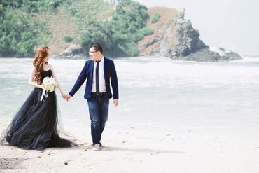 Beach blue long wedding dresses