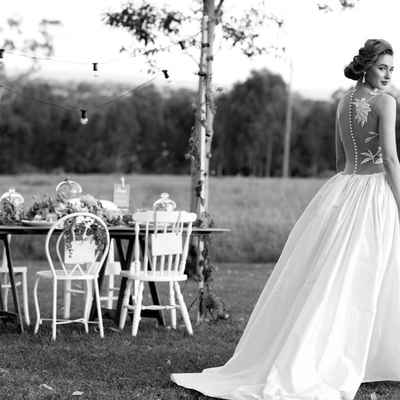 Outdoor long wedding dresses