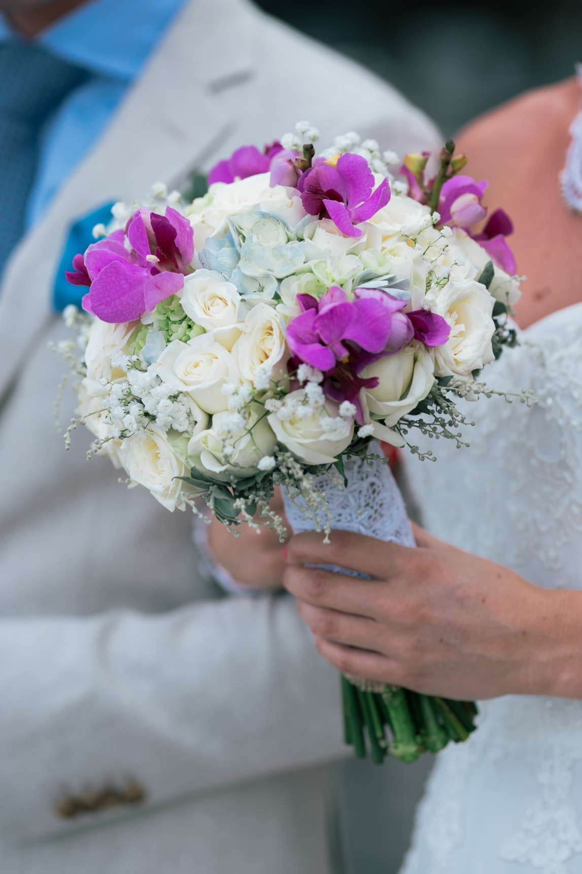 Orchid wedding bouquet photos on