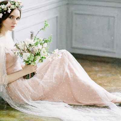 Overseas pink long wedding dresses