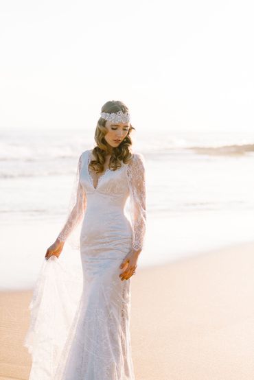 Beach white long wedding dresses