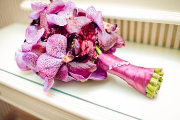 Pink orchid wedding bouquet