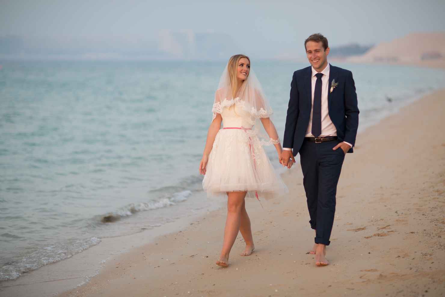 Beach ivory short wedding dresses