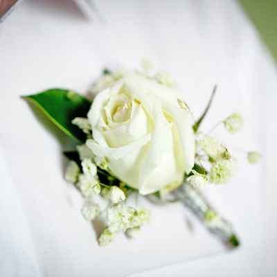 Ivory wedding buttonhole