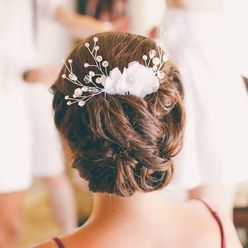 White bridal hair and make-up