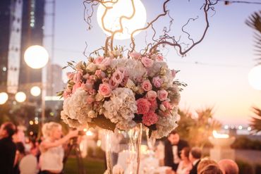 Outdoor wedding floral decor