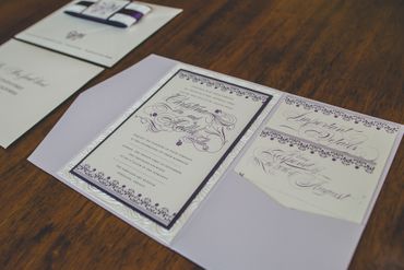 Purple wedding invitations