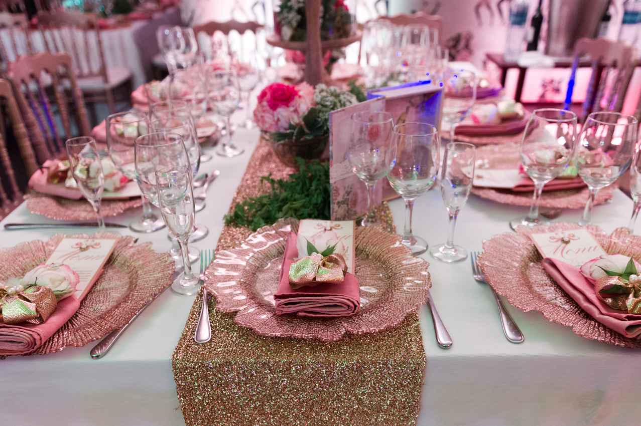 Pink overseas wedding reception decor