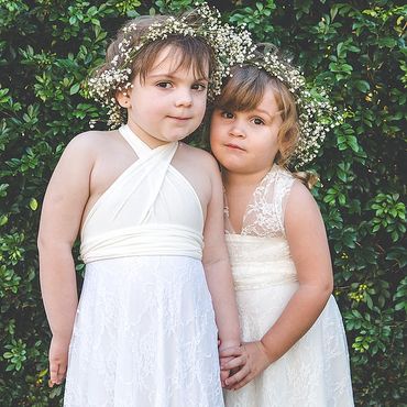 White outdoor kids at wedding