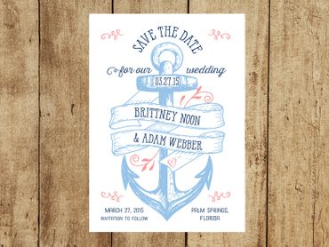 Marine wedding invitations