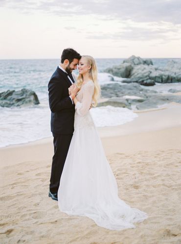 Ivory beach long wedding dresses