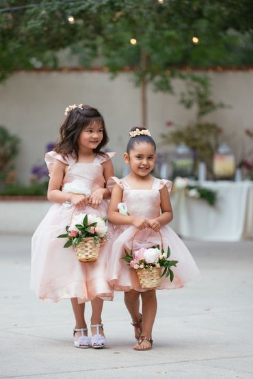 Pink outdoor kids at wedding