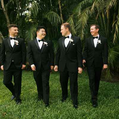 Black outdoor groom style