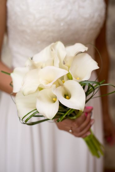 Ivory calla wedding bouquet