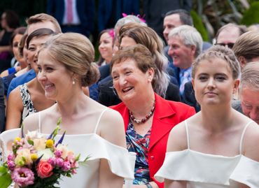 Outdoor wedding guests