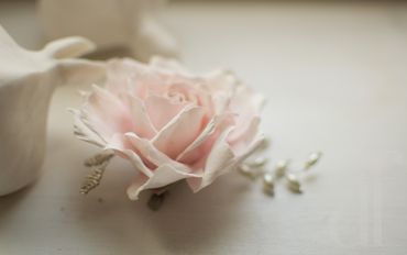 Pink wedding headpieces, veils, cover-ups & brooches