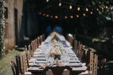 White outdoor wedding reception decor