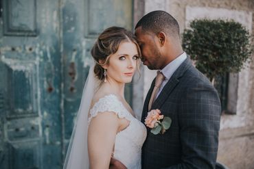 White outdoor wedding photo session decor