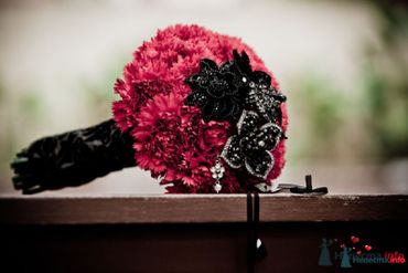 Black carnation wedding bouquet