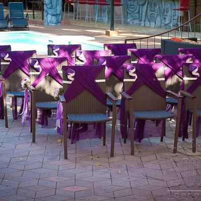 Purple wedding ceremony decor