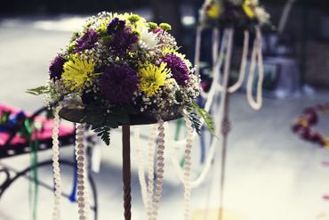Yellow wedding floral decor