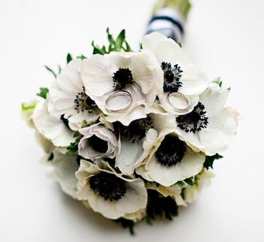 Black anemone wedding bouquet
