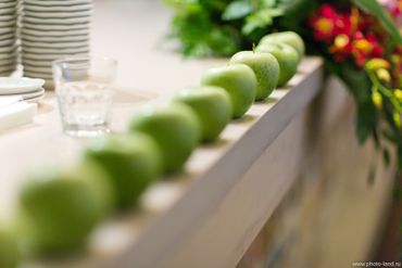 Fruit green wedding reception decor