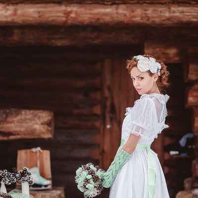 Rustic winter bridal style