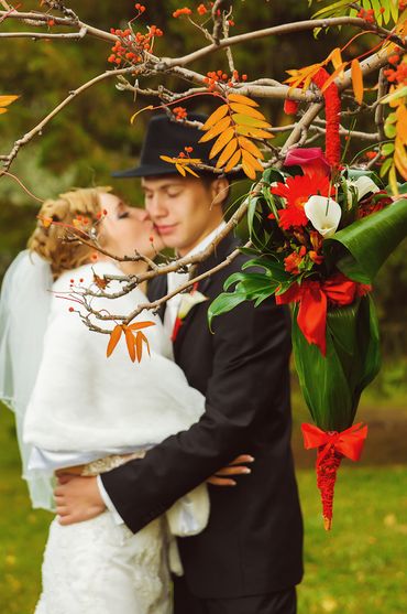 English autumn wedding floral decor