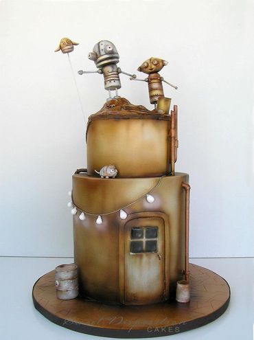 Themed brown wedding cakes