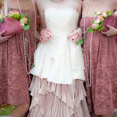 Pink open wedding dresses